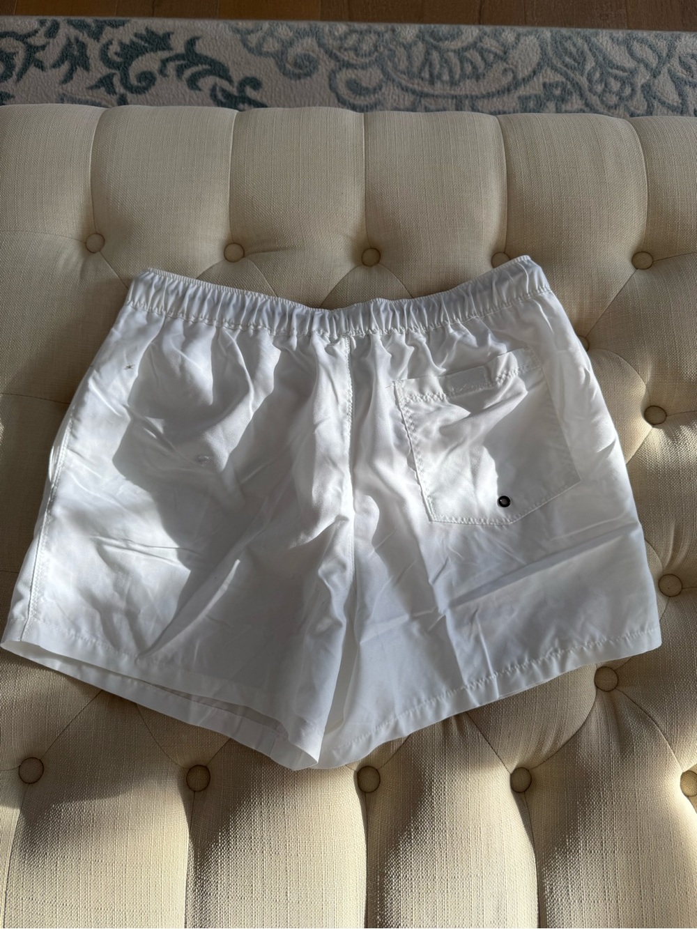 White Drawstring Shorts - Picture 2 of 3
